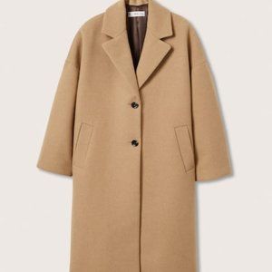 Mango oversized Tan wool coat - Medium